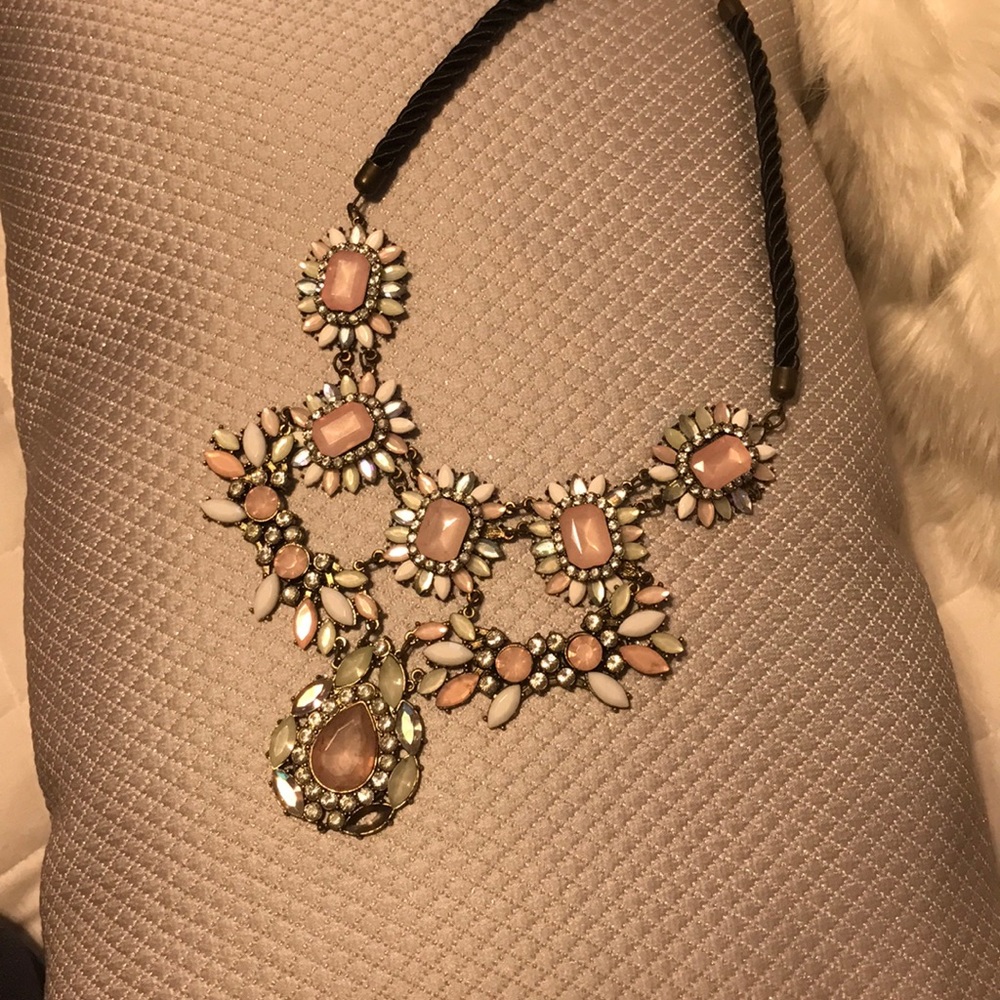 Statement multi colored pastel flower necklace